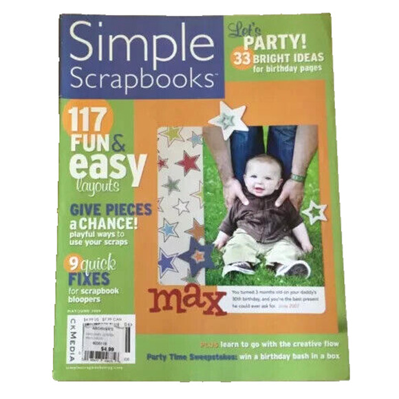 Simple Scrapbooks Magazine May June 2008 birthday layouts fixes party flaw - Picture 1 of 8